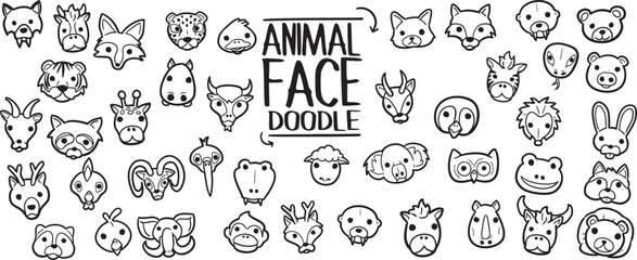 animal face doodle, cute animal faces, cartoon animal outline, pet doodle art, hand drawn animal face, cat doodle sketch, dog face drawing, kawaii animal doodle, doodle animal icon, cartoon pet face d