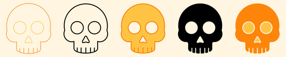 Skull Icon Set Multiple Style Collection