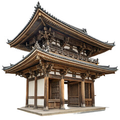 Traditional Japanese temple gate isolated on transparent background  
