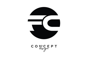 Obraz premium FC Creative Negative Space Circle Monogram Logo Design