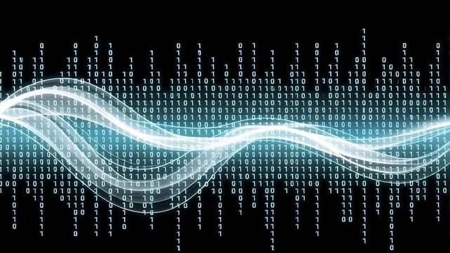 Binary code data stream abstract background for technology and digital concept 100