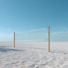Beach volleyball with net isoleted on white background .