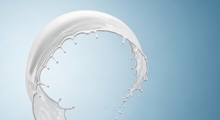 Milk Splashing in the Air, Abstract Liquid Motion.