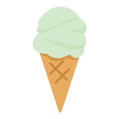 Gelato Italian food dessert flat color vector illustration template design