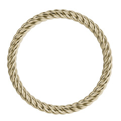 This digital illustration shows a seamless golden rope ring with a polished metallic finish. A classic and sophisticated design element for modern art.
