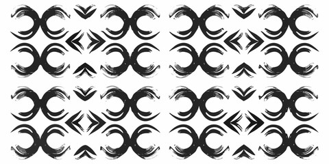 Abstract Black Brush Stroke Pattern white