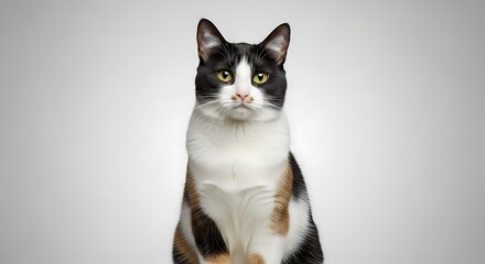 Studio Photo Capturing Adorable Cat Lying Peacefully