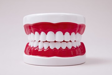 Obraz premium Dental model, white base, red gums, teeth