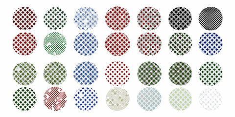Collection of Circular Lattice Patterns in Various Colors