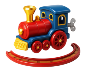 Wind-up toy train with track