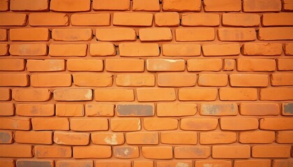 Fototapeta premium Rough textured orange brick wall, varying shades, interior design, texture background