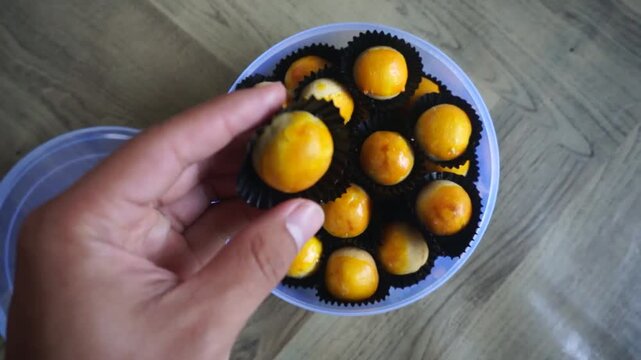 Nastar cookies filled with pineapple jam. Popular during Ramadan and Eid al-Fitr.