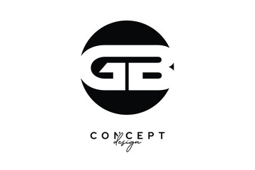 GB Creative Negative Space Circle Monogram Logo Design