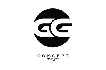 GG Creative Negative Space Circle Monogram Logo Design