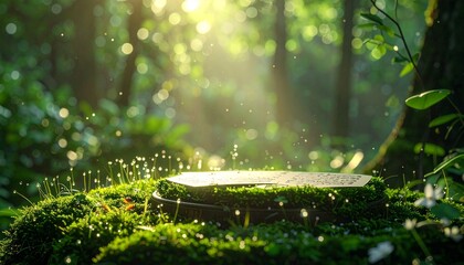 Enchanted forest stage with song lyrics