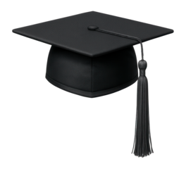 Graduation cap with slate tassel and structured top