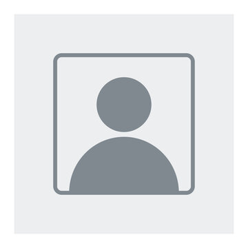 Flat picture placeholder symbol for the app, website, or user interface design. Default social media avatar thumbnail graphic element. No found or available user profile image. Vector illustration