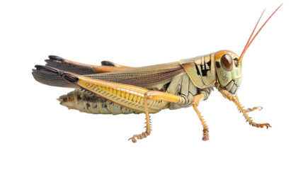 Egyptian grasshopper insect detailed entomology illustration locust species wildlife animal biology nature concept isolated on white background vector