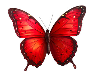 Beautiful red butterfly transparent background