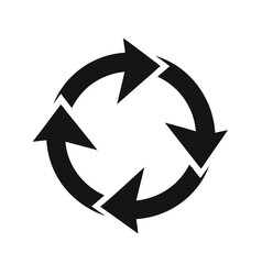 Recycle vector , recycle symbol icon , recycling symbol on a plain white background