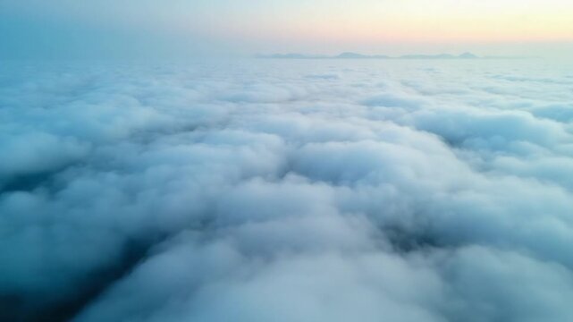 Aerial 4K View of Jiucaiping Sea of Clouds Guizhou Province