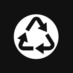 recycle symbol on black