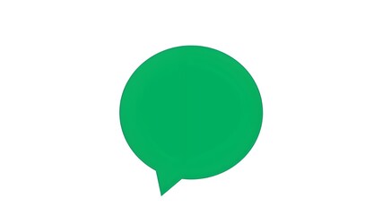 Green Circular Speech Bubble Icon, isolated on white background