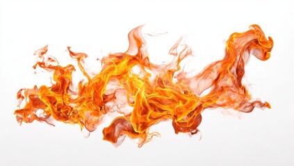 Abstract fire flames against white background