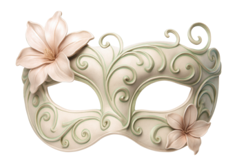 Mask with a floral motif and delicate petals