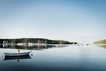 Fototapeta premium Stille, Meer, Urlaub, Kroatien, Urlaub, Istrija, walking, morning routine, Dream, Summer, Beach, Sailing,