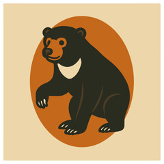 Black Bear Standing – Wildlife Animal Mascot Vector