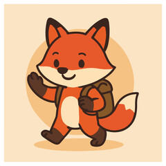 Little Fox with Backpack – Travel Adventure Mascot