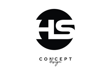HS Creative Negative Space Circle Monogram Logo Design