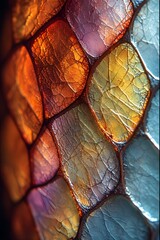 Fototapeta premium An Abstract Close-up of a Crackled, Glowing Glass or Ceramic Surface