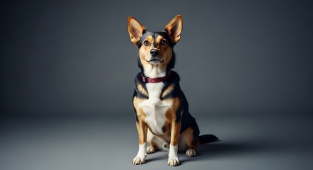 Elegant Clean Studio Dog Photo with Minimal Background