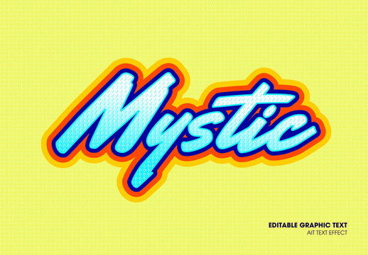 Colorful 3D Graphic Text Effect Template