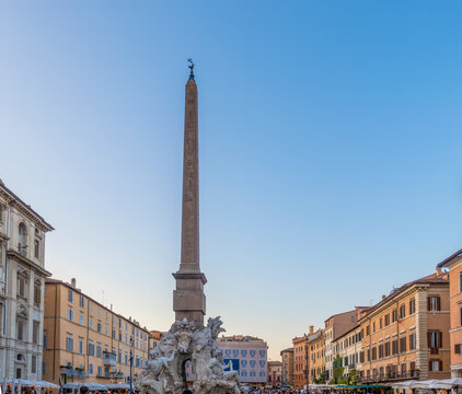 Fountain of Four Rivers at Piazza Navona in Rome, Italy