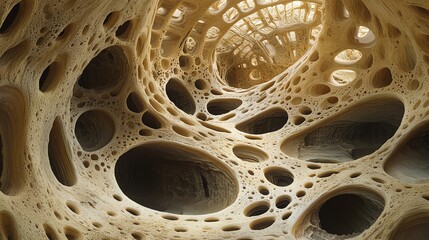 Aerial root interior with spongelike absorption channels