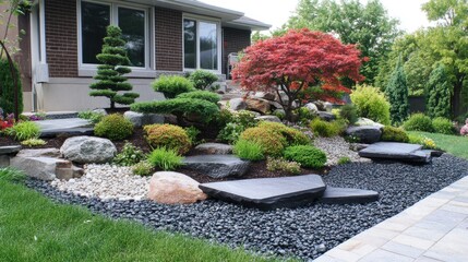 Fototapeta premium Serene Japanese Garden Landscape Design