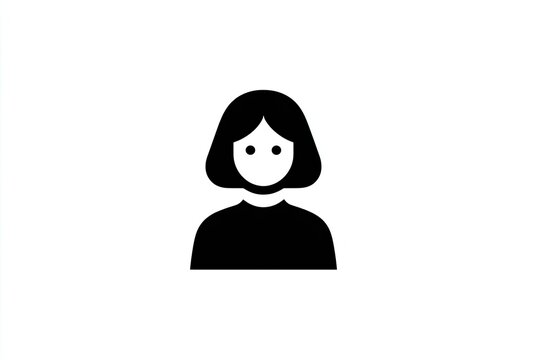Simple black silhouette of a woman's head and shoulders