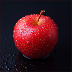 wet red apple