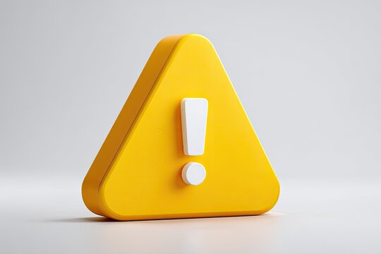 Bright yellow triangular warning sign with exclamation point (1)