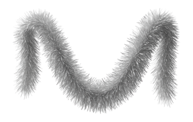 Silver tinsel garland with reflective finish and fine strands