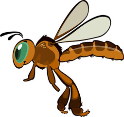  Jatai bee South American stingless bee, vector cartoon bee character , cute bee character Jatai in flight