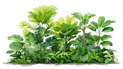 Fototapeta premium Lush tropical foliage cluster (1)