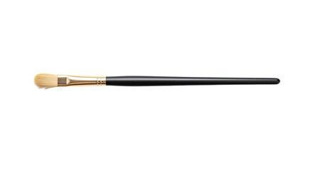 Professional makeup brush with black handle.