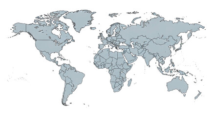 Obraz premium World Map Political Divisions Continents Countries Regions.