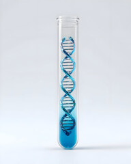 DNA Strand in Test Tube: Science Genetics and Medical Research Concept.
