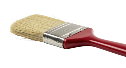 Red handled paint brush with natural bristles 4.