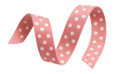 Pink grosgrain ribbon with polka dots